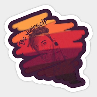 Be yourself colorful spill Sticker